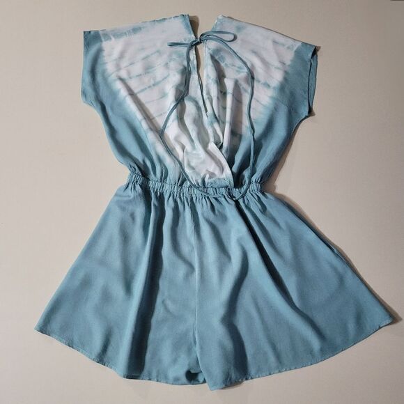 Promesa Women's Teal Surplice Romper - Picture 13 of 13